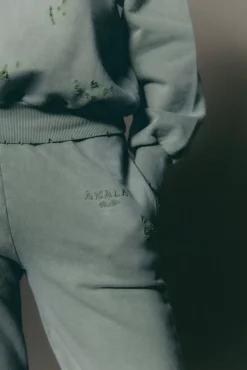 The Akala Studio Distressed Green Pants Best Sale